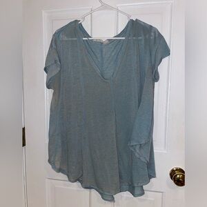 Light blue free people short sleeve top
